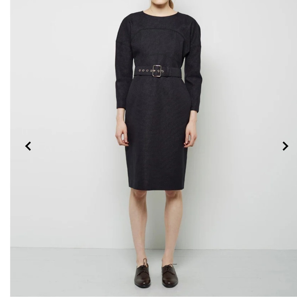 Jil Sander Ravages Black Belted Dress- it is a piece of Art, honestly.